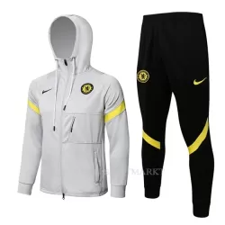 Chelsea Trainingsjacks met Capuchon 2022-23 Lichtgrijze Chelsea Trainingsjacks met Capuchon 2022-23 Lichtgrijze