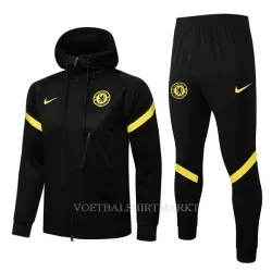 Chelsea Trainingsjacks met Capuchon 2022-23 Zwart-Gele Chelsea Trainingsjacks met Capuchon 2022-23 Zwart-Gele