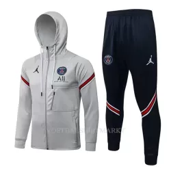Paris Saint-Germain Trainingsjacks met Capuchon 2022-23 Lichtgrijze Paris Saint-Germain Trainingsjacks met Capuchon 2022-23 Lichtgrijze