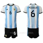 Argentinië German Pezzella 6 Tenue Kind Thuis WK 2022