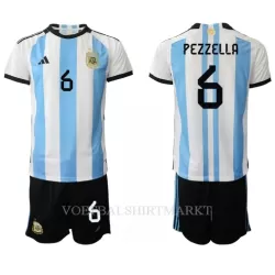 Argentinië German Pezzella 6 Tenue Kind Thuis WK 2022 Argentinië German Pezzella 6 Tenue Kind Thuis WK 2022
