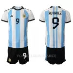 Argentinië Julian Alvarez 9 Tenue Kind Thuis WK 2022