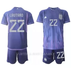 Argentinië Lautaro Martinez 22 Tenue Kind Uit WK 2022 Argentinië Lautaro Martinez 22 Tenue Kind Uit WK 2022
