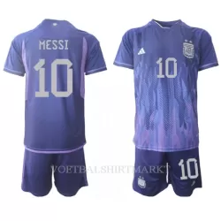 Argentinië Lionel Messi 10 Tenue Kind Uit WK 2022