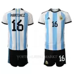 Argentinië Lisandro Martinez 16 Tenue Kind Thuis WK 2022