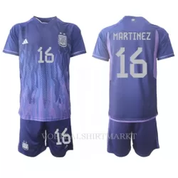 Argentinië Lisandro Martinez 16 Tenue Kind Uit WK 2022 Argentinië Lisandro Martinez 16 Tenue Kind Uit WK 2022