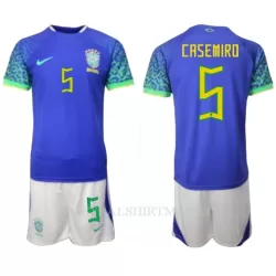 Brazilië Casemiro 5 Tenue Kind Uit WK 2022 Brazilië Casemiro 5 Tenue Kind Uit WK 2022