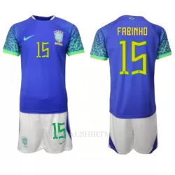 Brazilië Fabinho 15 Tenue Kind Uit WK 2022 Brazilië Fabinho 15 Tenue Kind Uit WK 2022