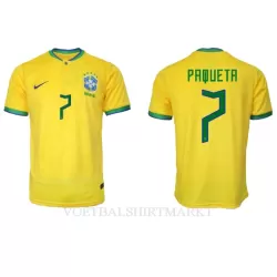 Brazilië Lucas Paqueta 7 Shirt Heren Thuis WK 2022