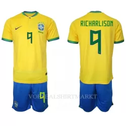 Brazilië Richarlison 9 Tenue Kind Thuis WK 2022 Brazilië Richarlison 9 Tenue Kind Thuis WK 2022