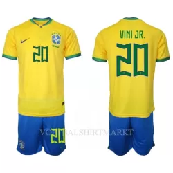Brazilië Vini JR 20 Tenue Kind Thuis WK 2022 Brazilië Vini JR 20 Tenue Kind Thuis WK 2022