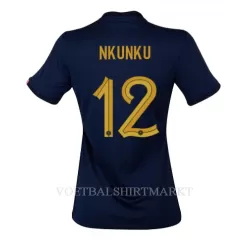 Frankrijk Christopher Nkunku 12 Shirt Dames Thuis WK 2022 Frankrijk Christopher Nkunku 12 Shirt Dames Thuis WK 2022