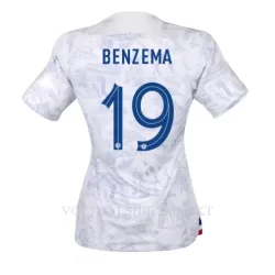 Frankrijk Karim Benzema 19 Shirt Dames Uit WK 2022 Frankrijk Karim Benzema 19 Shirt Dames Uit WK 2022