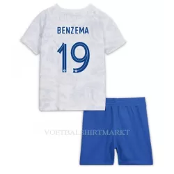 Frankrijk Karim Benzema 19 Tenue Kind Uit WK 2022 Frankrijk Karim Benzema 19 Tenue Kind Uit WK 2022