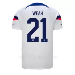 USA Timothy Weah 21 Shirt Heren Thuis WK 2022 USA Timothy Weah 21 Shirt Heren Thuis WK 2022