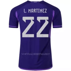 Argentinië Lautaro Martinez 22 Shirt Heren Uit WK 2022 Argentinië Lautaro Martinez 22 Shirt Heren Uit WK 2022