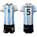 Argentinië Leandro Paredes 5 Tenue Kind Thuis WK 2022
