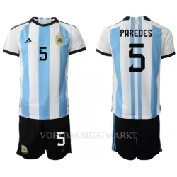 Argentinië Leandro Paredes 5 Tenue Kind Thuis WK 2022 Argentinië Leandro Paredes 5 Tenue Kind Thuis WK 2022