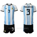 Argentinië Nicolas Tagliafico 3 Tenue Kind Thuis WK 2022