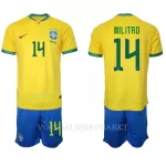 Brazilië Eder Militao 14 Tenue Kind Thuis WK 2022