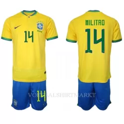 Brazilië Eder Militao 14 Tenue Kind Thuis WK 2022 Brazilië Eder Militao 14 Tenue Kind Thuis WK 2022