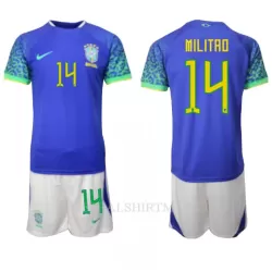 Brazilië Eder Militao 14 Tenue Kind Uit WK 2022 Brazilië Eder Militao 14 Tenue Kind Uit WK 2022