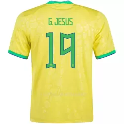 Brazilië G. JESUS 19 Shirt Heren Thuis WK 2022 Brazilië G. JESUS 19 Shirt Heren Thuis WK 2022