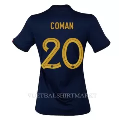 Frankrijk Kingsley Coman 20 Shirt Dames Thuis WK 2022 Frankrijk Kingsley Coman 20 Shirt Dames Thuis WK 2022