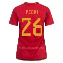 Spanje PEDRI 26 Shirt Dames Thuis WK 2022 Spanje PEDRI 26 Shirt Dames Thuis WK 2022