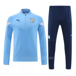 Manchester City Trainingssweaterset 2022-23 Kwartrits Blauwe Manchester City Trainingssweaterset 2022-23 Kwartrits Blauwe