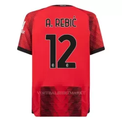 AC Milan A. Rebic 12 Shirt Heren Thuis 2023/24 AC Milan A. Rebic 12 Shirt Heren Thuis 2023/24