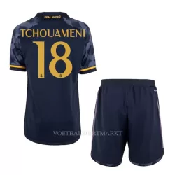 Real Madrid Tchouaméni 18 Tenue Kind Uit 2023/24 Real Madrid Tchouaméni 18 Tenue Kind Uit 2023/24