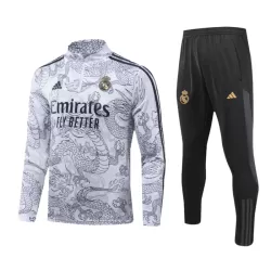 Real Madrid Dragon Trainingssweaterset Heren 2023/24 Kwartrits Grijze Real Madrid Dragon Trainingssweaterset Heren 2023/24 Kwartrits Grijze