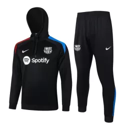 Barcelona Hoodie Trainingssweaterset Kind 2024/25 Kwartrits Zwarte Barcelona Hoodie Trainingssweaterset Kind 2024/25 Kwartrits Zwarte