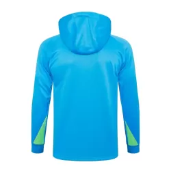 Brazilië Hoodie Trainingssweaterset Heren 2024/25 Kwartrits Blauwe