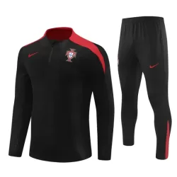 Portugal Trainingssweaterset Heren 2024/25 Kwartrits Zwarte Portugal Trainingssweaterset Heren 2024/25 Kwartrits Zwarte