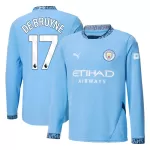 Manchester City De Bruyne 17 Shirt Heren Thuis 2024/25 Lange Mouw