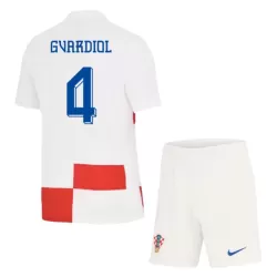 Kroatië Gvardiol 4 Tenue Kind Thuis EK 2024 Kroatië Gvardiol 4 Tenue Kind Thuis EK 2024