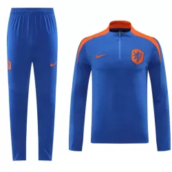 Nederland Trainingssweaterset Heren 2024/25 Kwartrits Blauwe Nederland Trainingssweaterset Heren 2024/25 Kwartrits Blauwe