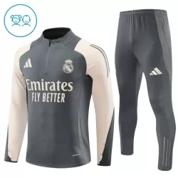 Real Madrid Trainingssweaterset Kind 2024/25 Kwartrits Grijze Real Madrid Trainingssweaterset Kind 2024/25 Kwartrits Grijze