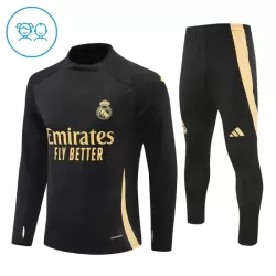 Real Madrid Trainingssweaterset Kind 2024/25 Kwartrits Zwarte Real Madrid Trainingssweaterset Kind 2024/25 Kwartrits Zwarte