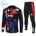 Manchester United Trainingssweaterset Kind 2024/25 Kwartrits Zwarte