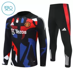 Manchester United Trainingssweaterset Kind 2024/25 Kwartrits Zwarte
