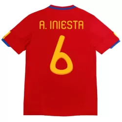 Spanje A. Iniesta 6 2010 Shirt Heren Thuis Retro Spanje A. Iniesta 6 2010 Shirt Heren Thuis Retro