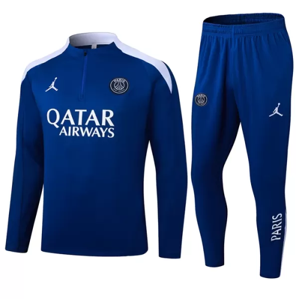 Paris Saint-Germain Trainingssweaterset Heren 2024/25 Kwartrits Blauwe Paris Saint-Germain Trainingssweaterset Heren 2024/25 Kwartrits Blauwe