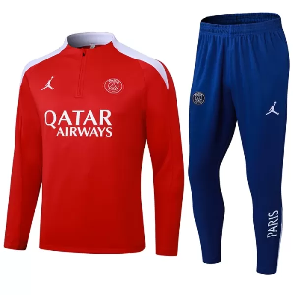 Paris Saint-Germain Trainingssweaterset Heren 2024/25 Kwartrits Rode Paris Saint-Germain Trainingssweaterset Heren 2024/25 Kwartrits Rode
