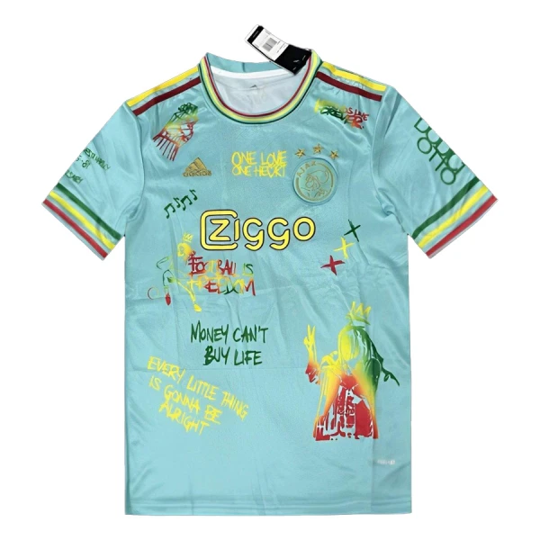 AFC Ajax x Bob Marley Shirt Heren 2024/25 Blauwe AFC Ajax x Bob Marley Shirt Heren 2024/25 Blauwe