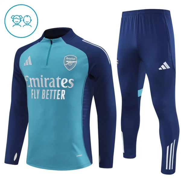 Arsenal Trainingssweaterset Kind 2025/26 Kwartrits Blauwe Arsenal Trainingssweaterset Kind 2025/26 Kwartrits Blauwe