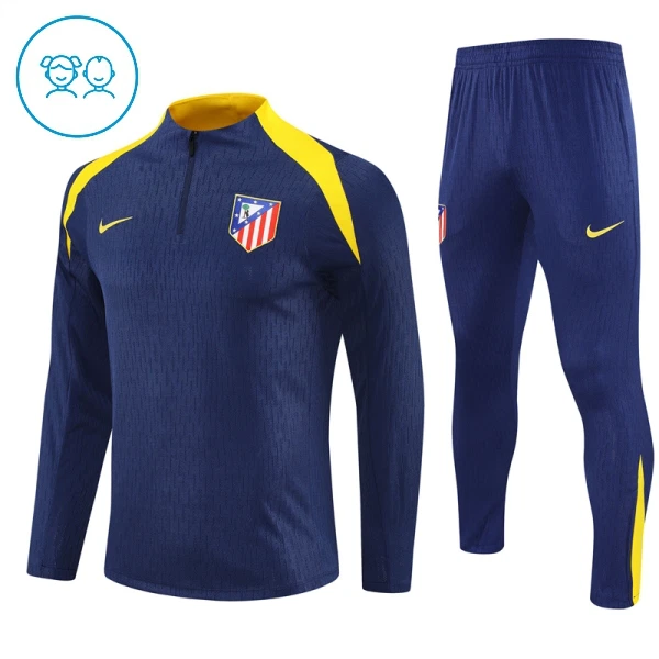 Atlético Madrid Trainingssweaterset Kind 2025/26 Kwartrits Grijze Atlético Madrid Trainingssweaterset Kind 2025/26 Kwartrits Grijze