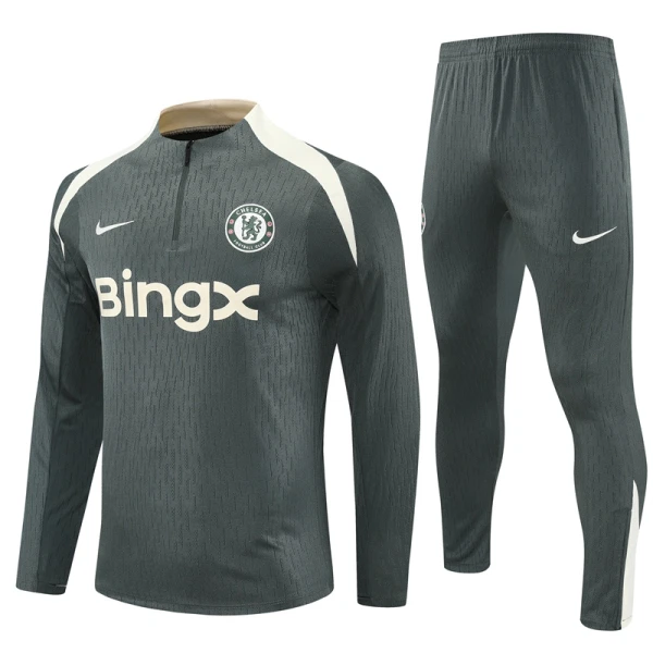 Chelsea Trainingssweaterset Heren 2025/26 Kwartrits Grijze